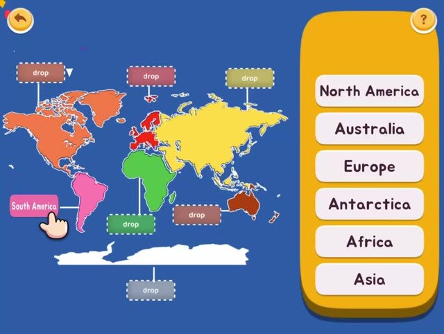 Labelling the continents activity