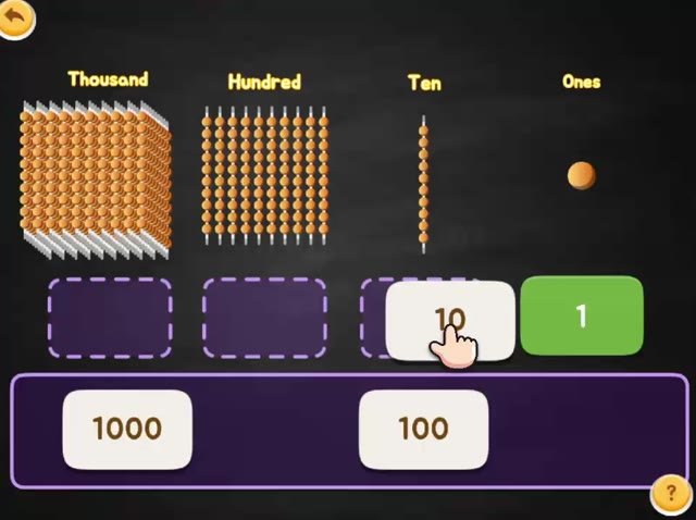 Place value golden beads activity